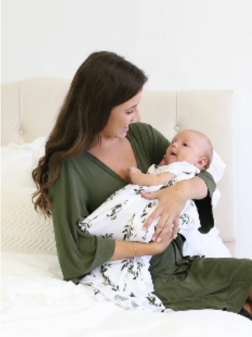 Caden Lane Olive Green Maternity & Nursing Robe